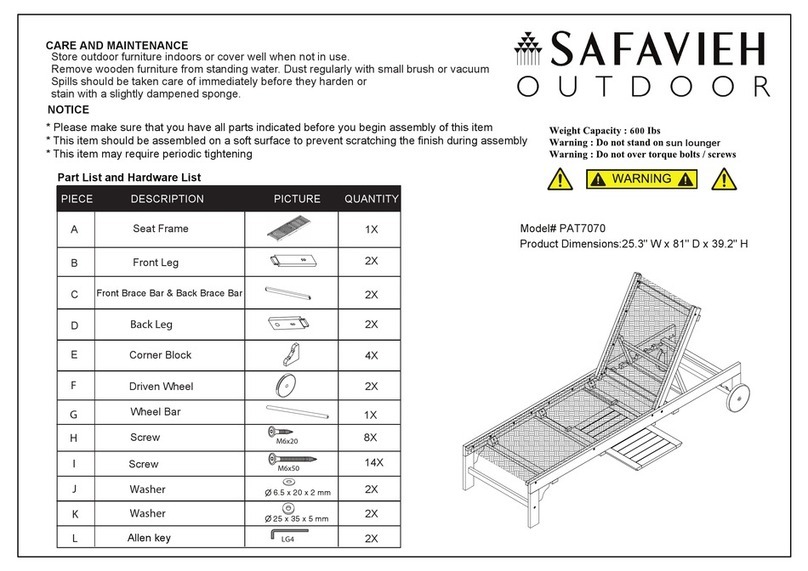 Safavieh Outdoor Ralden PAT7070 manual