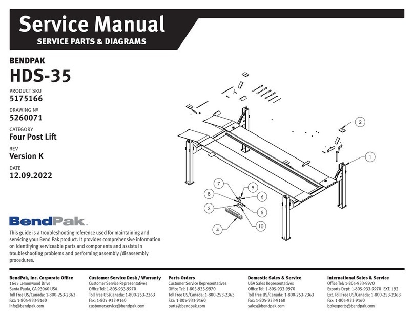 Bend-Pak HDS-35 Service manual