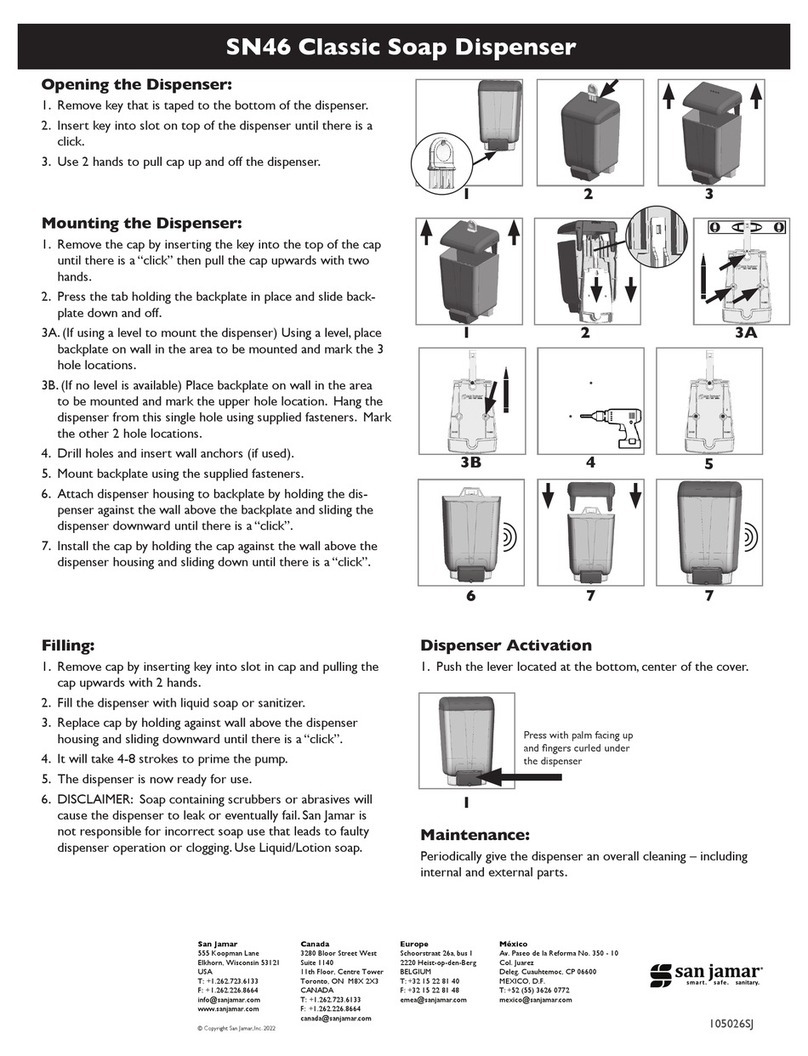 San Jamar SN46 quick start guide