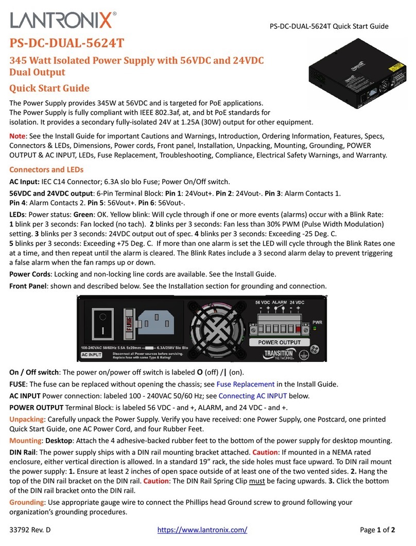 Lantronix PS-DC-DUAL-5624T quick start guide