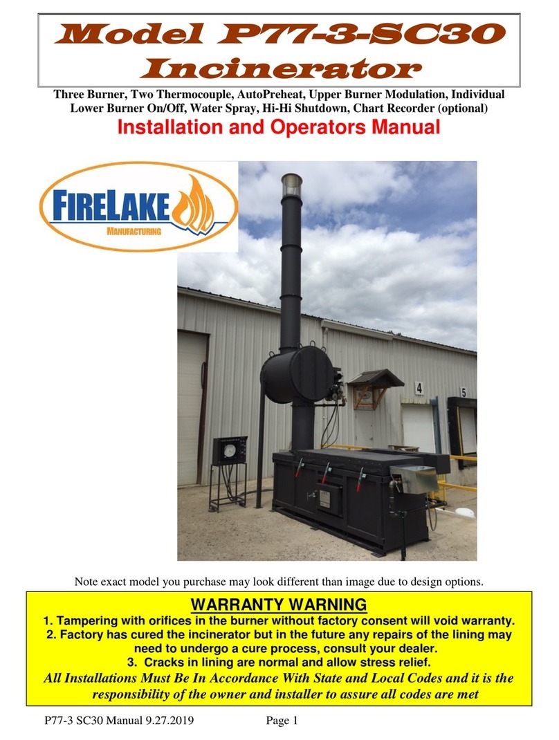 FireLake P77-3-SC30 Installation and operator's manual