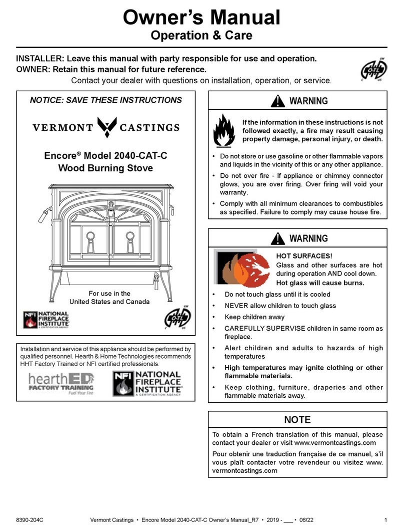 Vermont Castings Encore 2042-CAT-C owner's manual Vermont Castings Encore 2042-CAT-C owner's manual