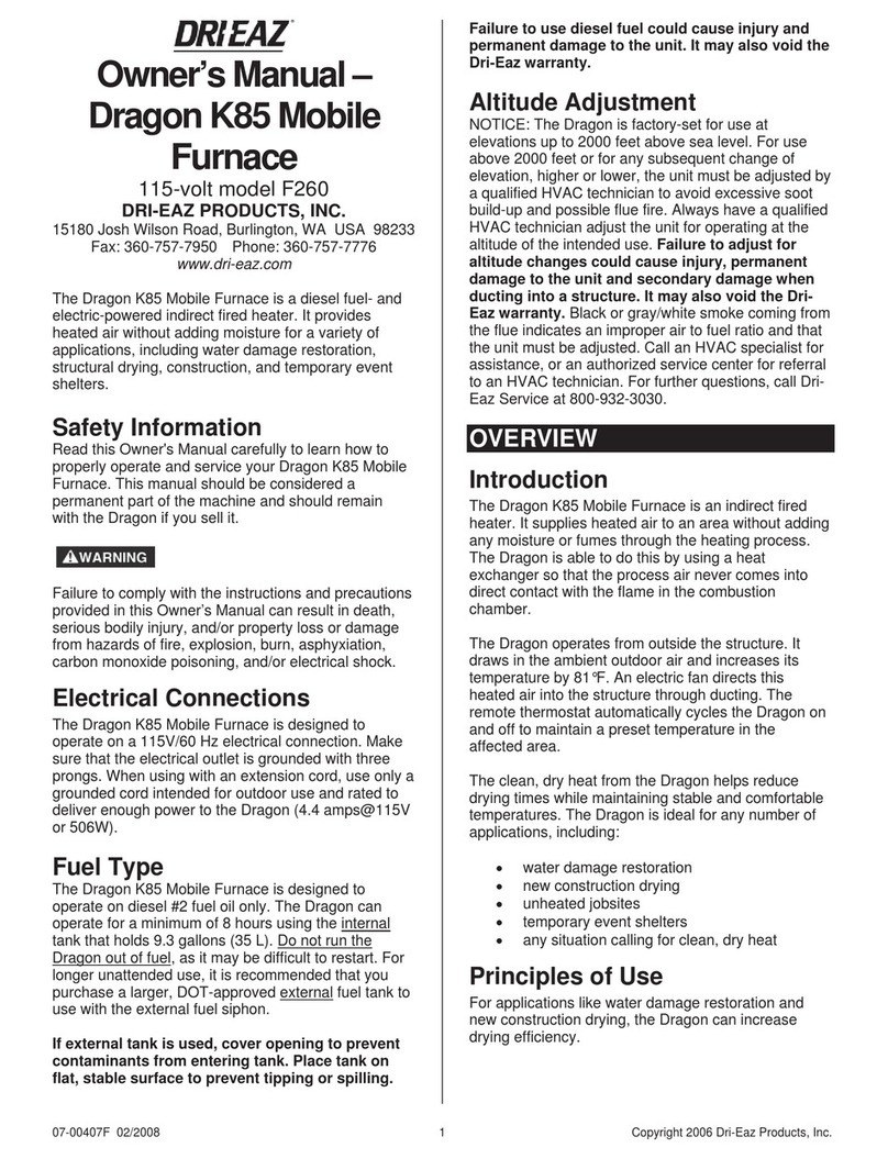 Drieaz Dragon K85 Mobile owner's manual