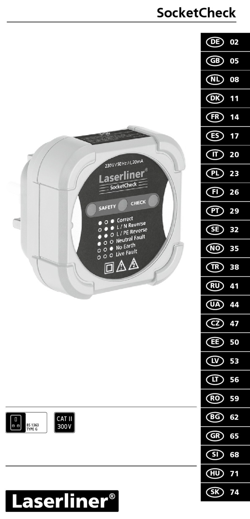 LaserLiner SocketCheck manual