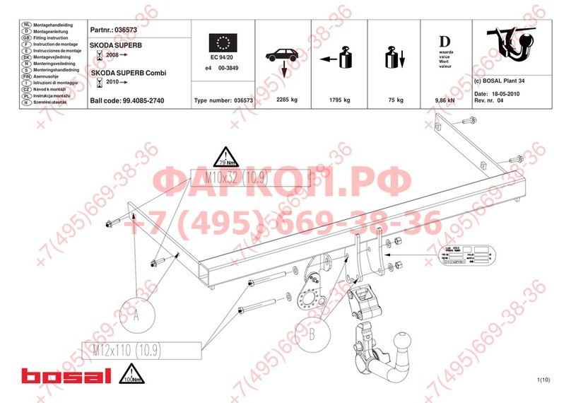 bosal 036573 Fitting instructions
