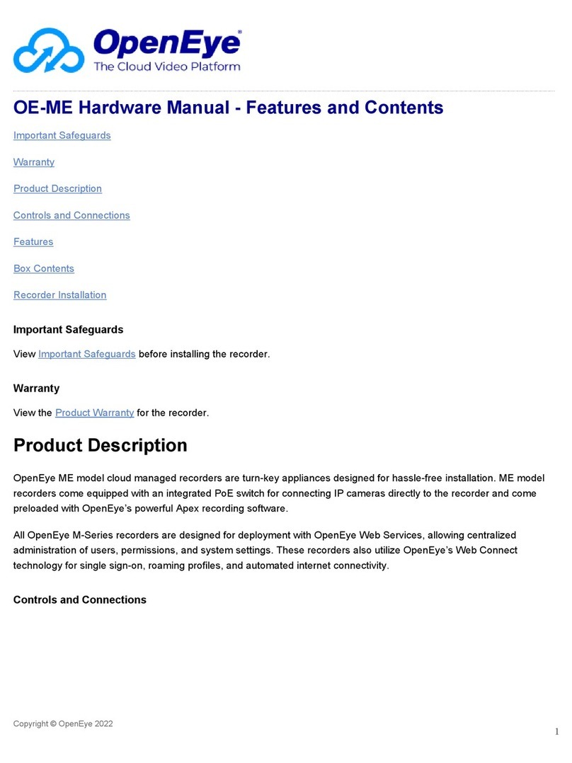 OpenEye ME Series Hardware manual