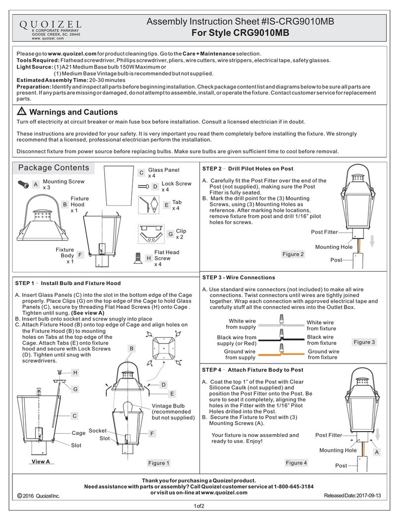 Quoizel CRG9010MB manual