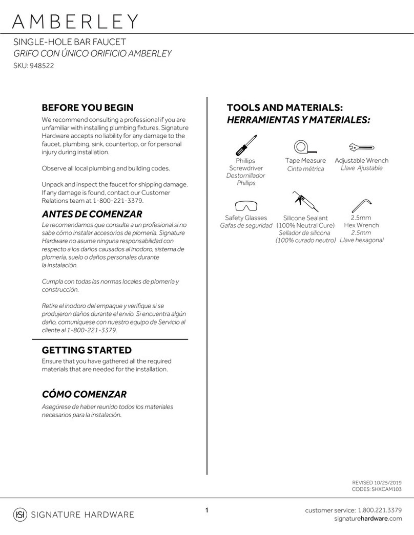 Signature Hardware AMBERLEY 948522 User manual Signature Hardware AMBERLEY 948522 User manual
