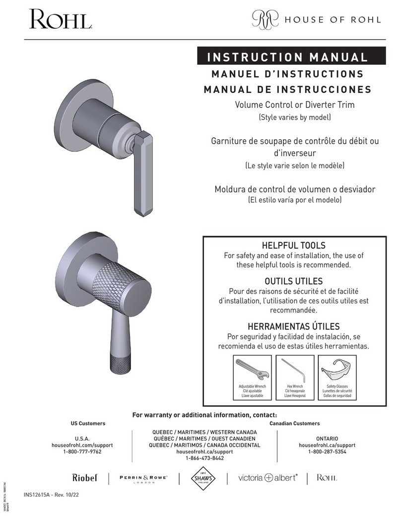 Rohl TENERIFE TTE18W1LMMB User manual Rohl TENERIFE TTE18W1LMMB User manual