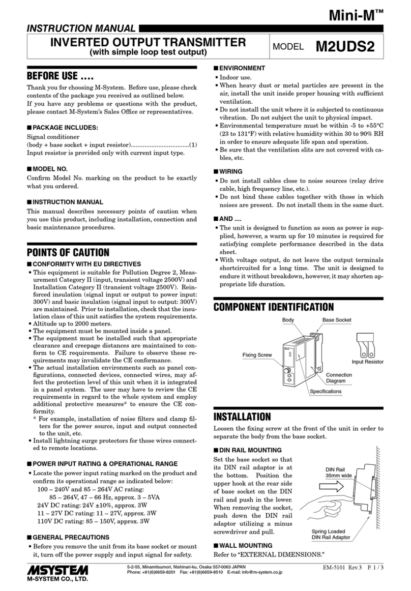 M-system Mini-M M2UDS2 instruction manual