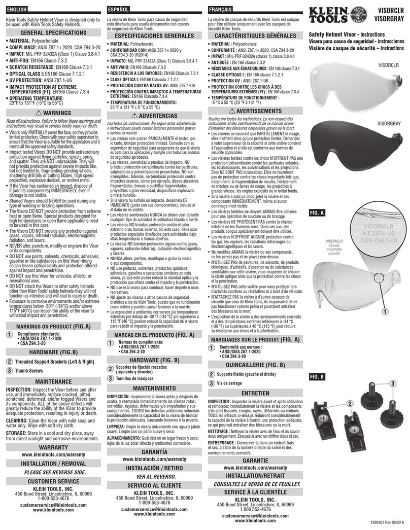 Klein Tools VISORCLR User manual
