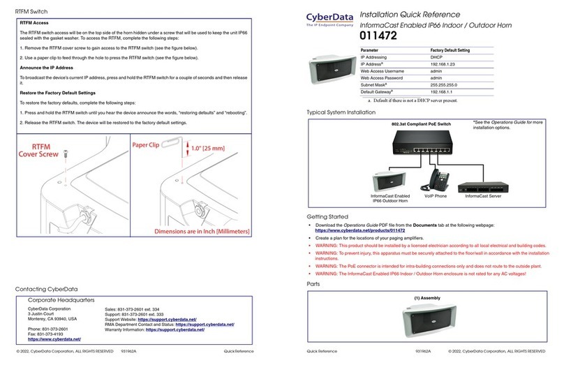 CyberData 011472 Manual