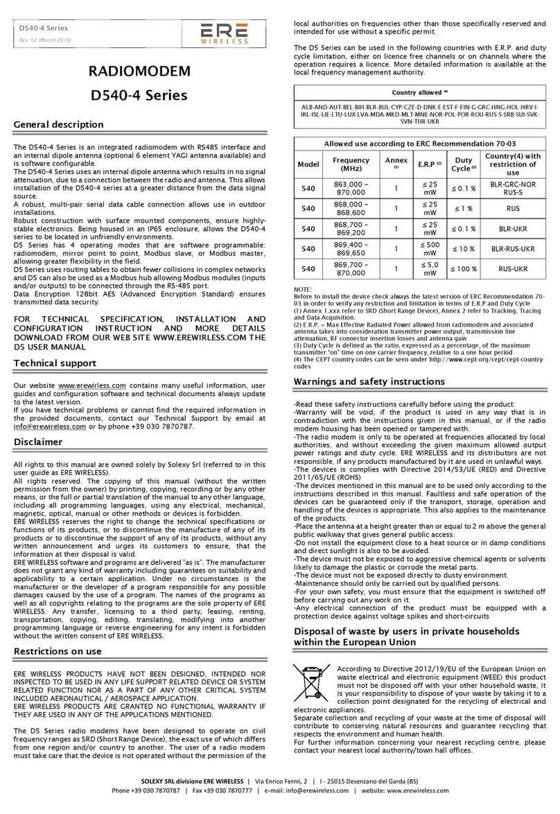 ERE Wireless D540-4 Series User manual