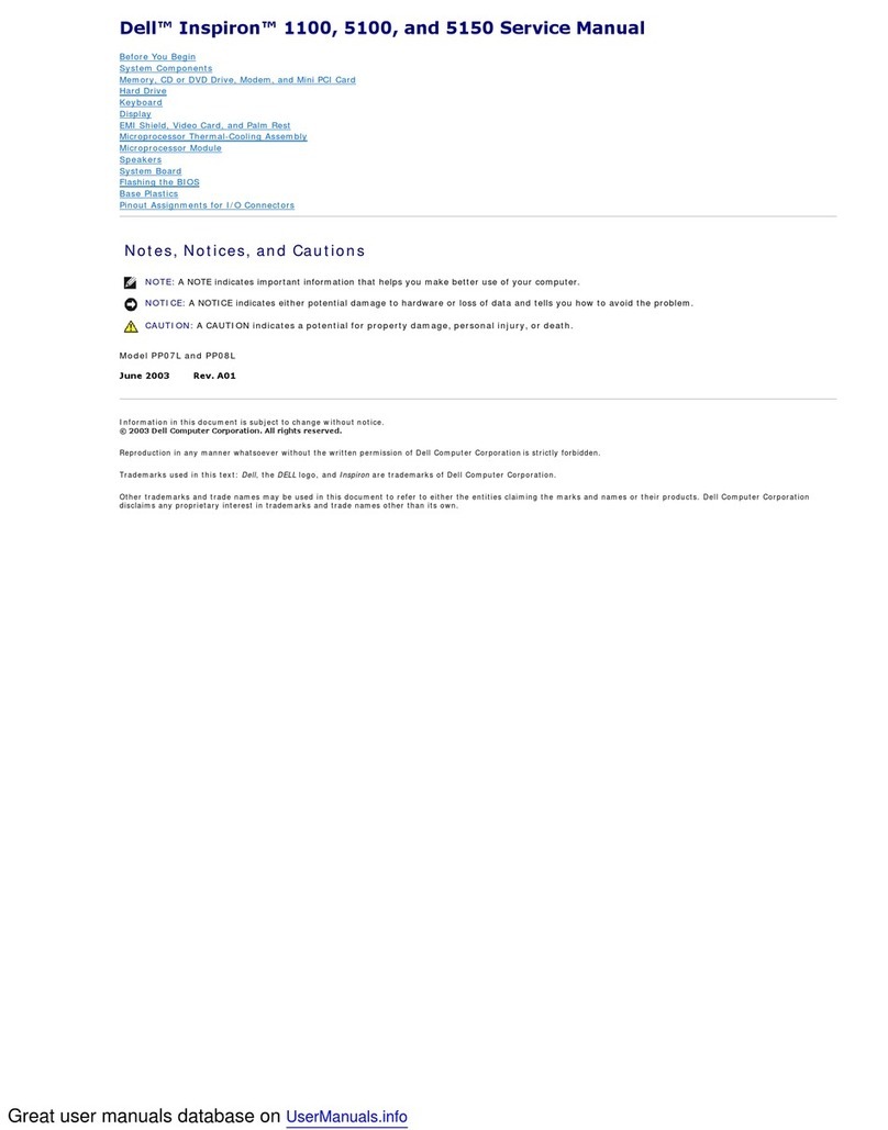 Dell Inspiron 1100 User manual Dell Inspiron 1100 User manual
