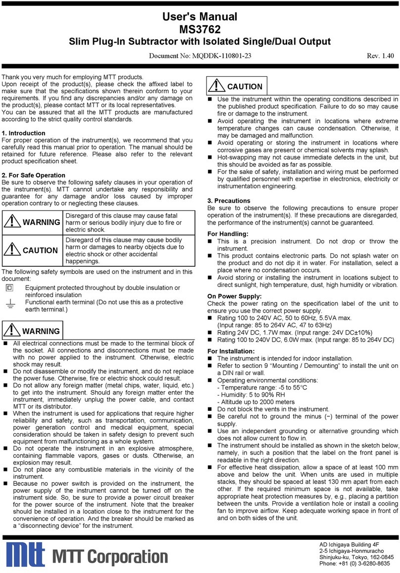 MTT MS3762 User manual