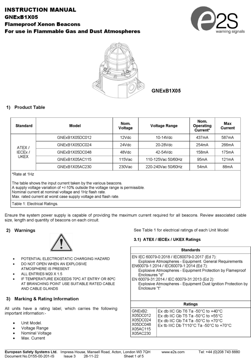 E2S GNExB1X05 instruction manual