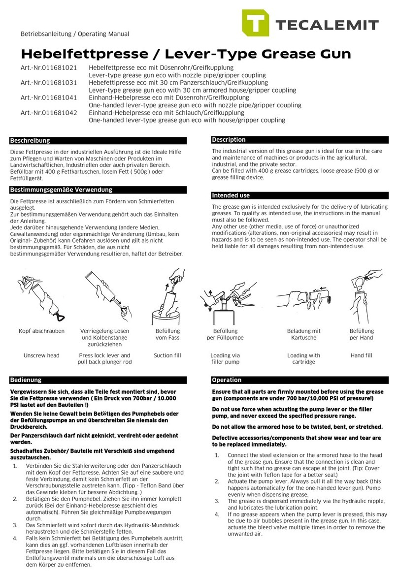 TECALEMIT 011681021 operating manual