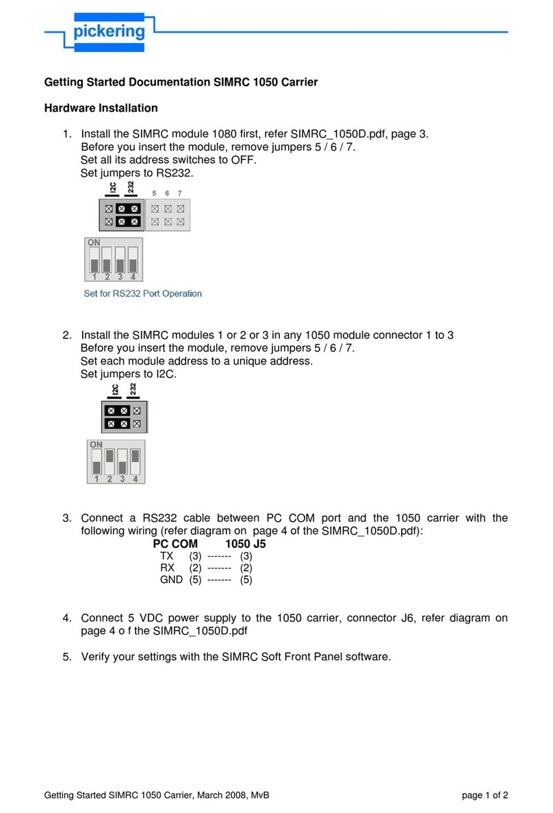 Pickering SIMRC 1050 User manual