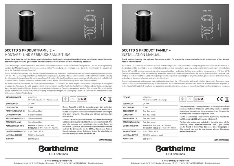 Josef Barthelme SCOTTO S Series installation manual