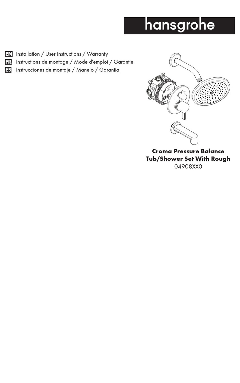 Hans Grohe Croma 04908 0 Series Installation/User Instructions/Warranty Hans Grohe Croma 04908 0 Series Installation/User Instructions/Warranty