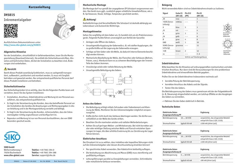 Siko IH5815 quick start guide