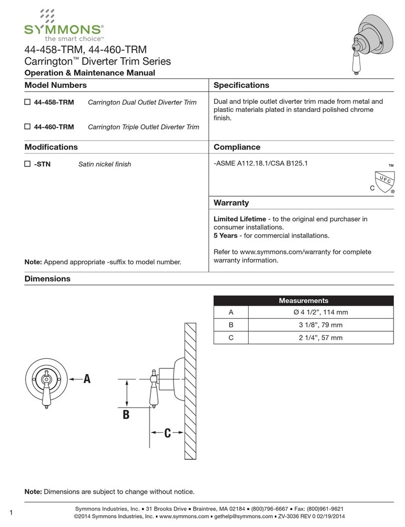 Symmons Carrington 44-458-TRM User manual