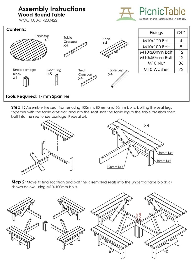PicnicTable WOCT003-01-280422 User manual