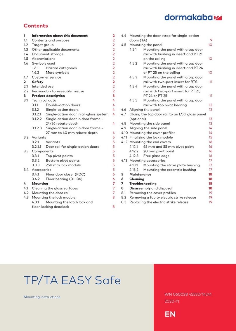 Dormakaba TP/TA EASY Safe Mounting instructions