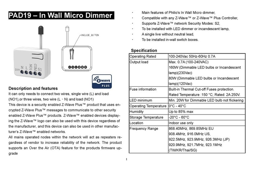 Philio PAD19 user manual