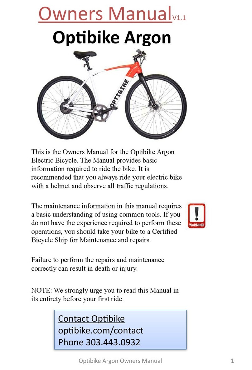 Optibike Argon owner's manual