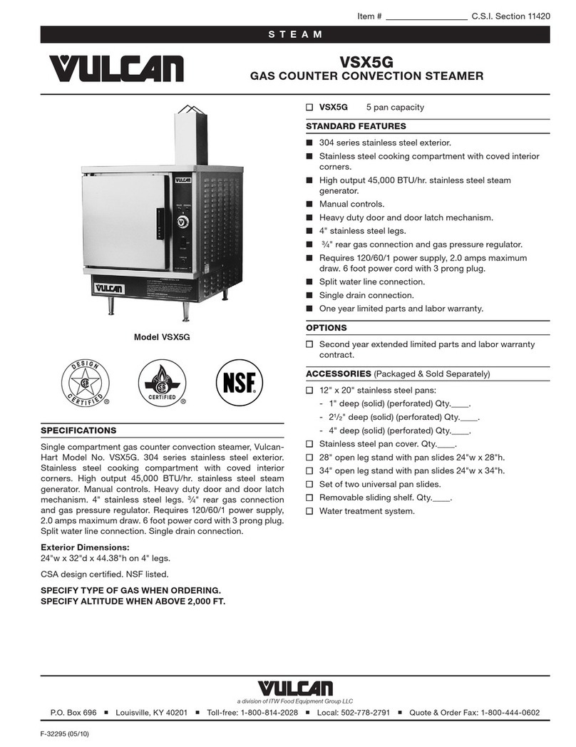 Vulcan-Hart VSX5G User manual
