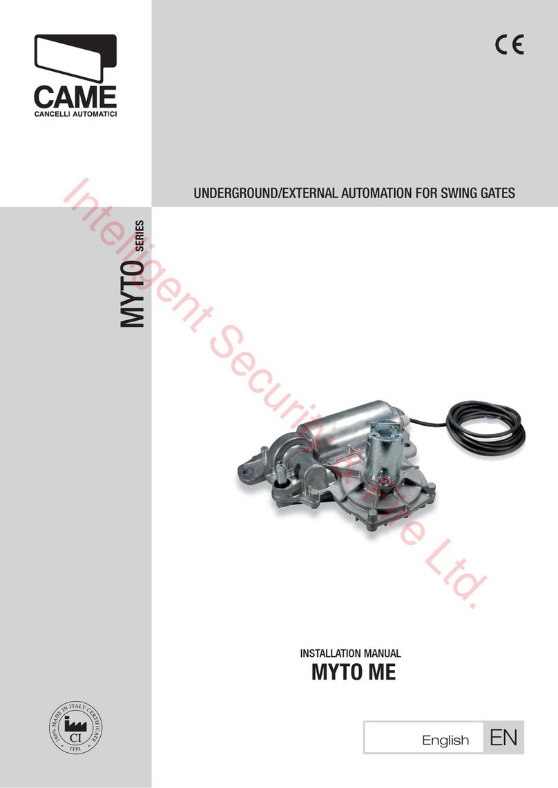 CAME MYTO Series User manual