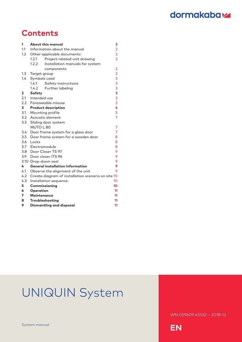 Dormakaba UNIQUIN User manual Dormakaba UNIQUIN User manual
