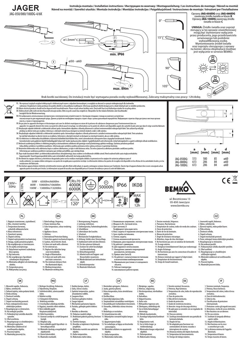 BEMKO Jager JAG-050 installation instructions