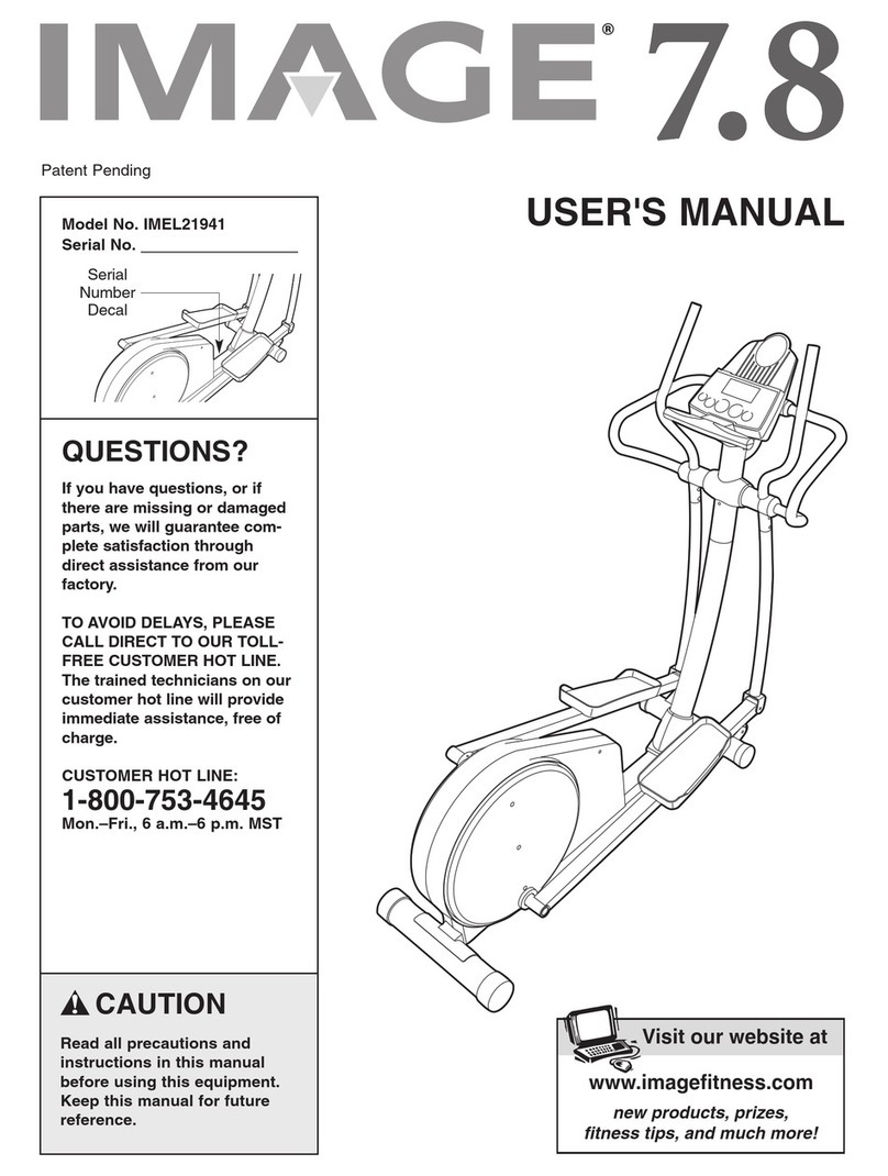 Image Fitness 7.8 Elliptical user manual