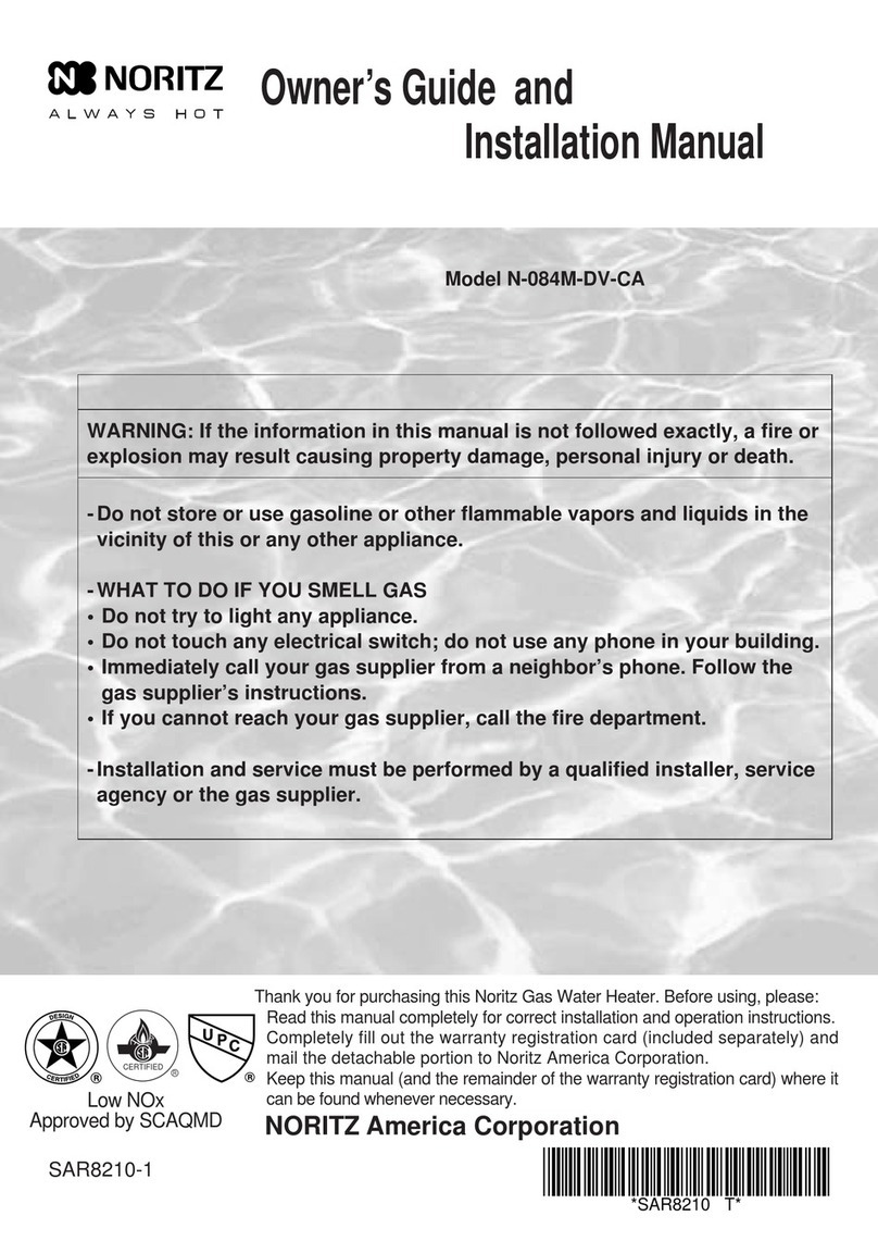 Noritz N-084M-DV-CA Owner's guide and installation manual