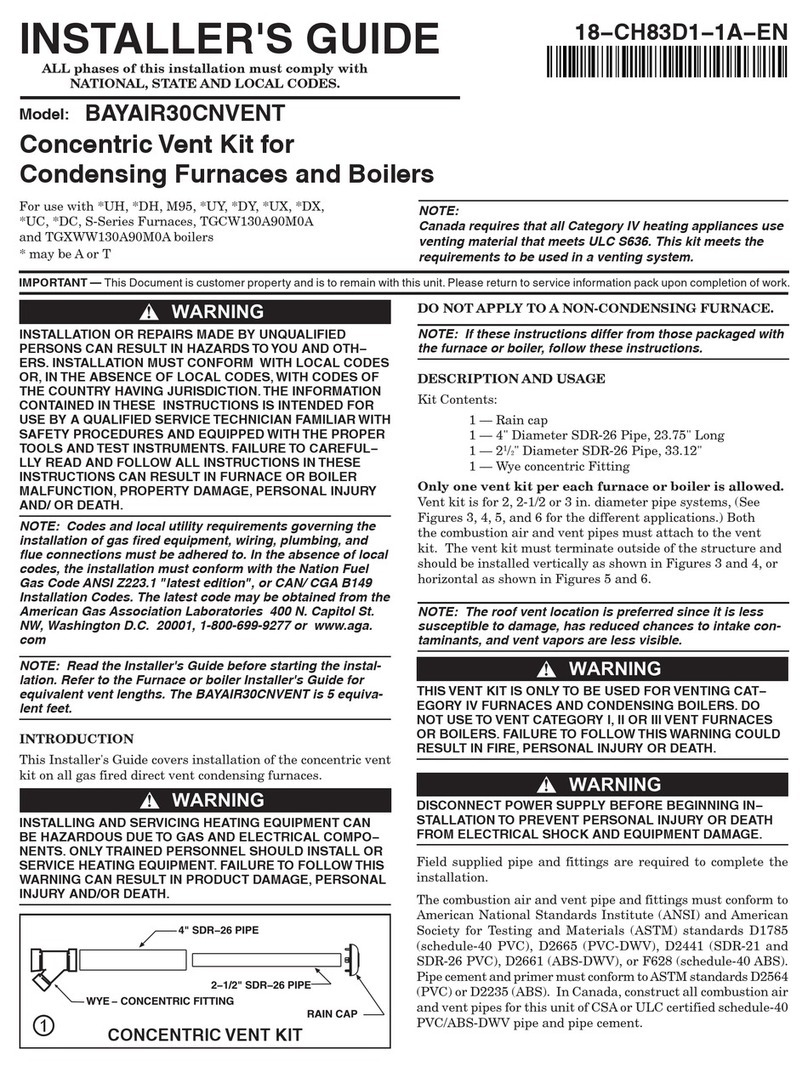 Trane BAYAIR30CNVENT Assembly instructions