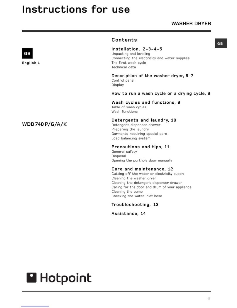 Hotpoint WDD 740 P User manual