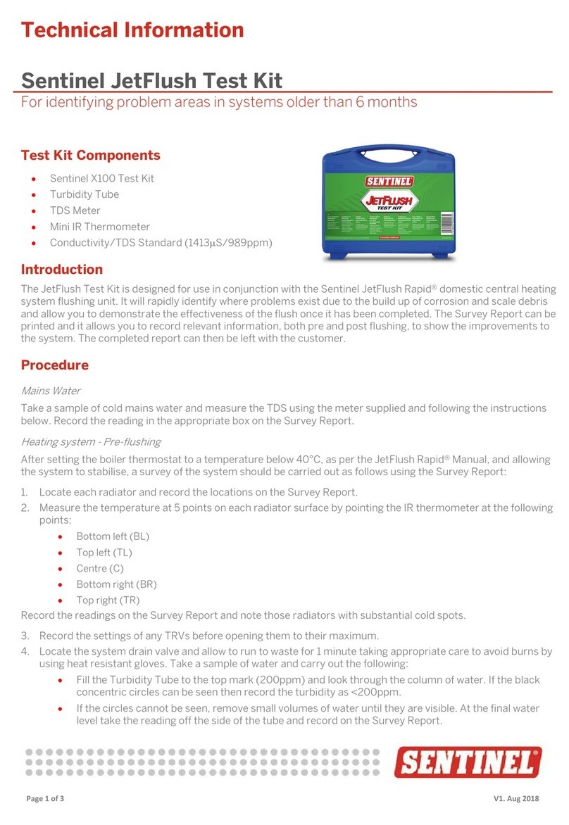 Sentinel JetFlush X100 technical information
