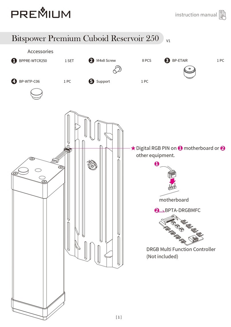 Premium Bitspower Premium Cuboid Reservoir 250 instruction manual