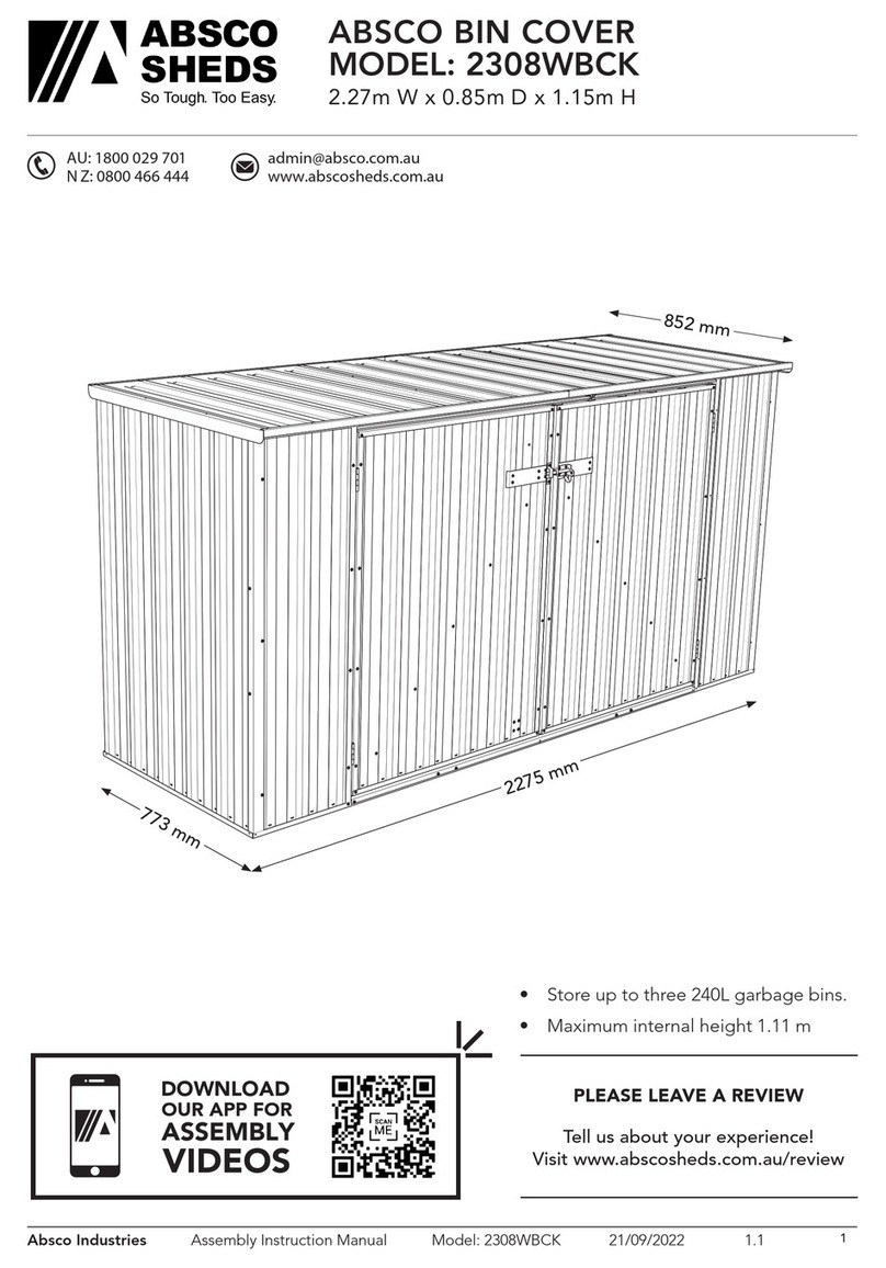 ABSCO SHEDS 2308WBCK manual ABSCO SHEDS 2308WBCK manual