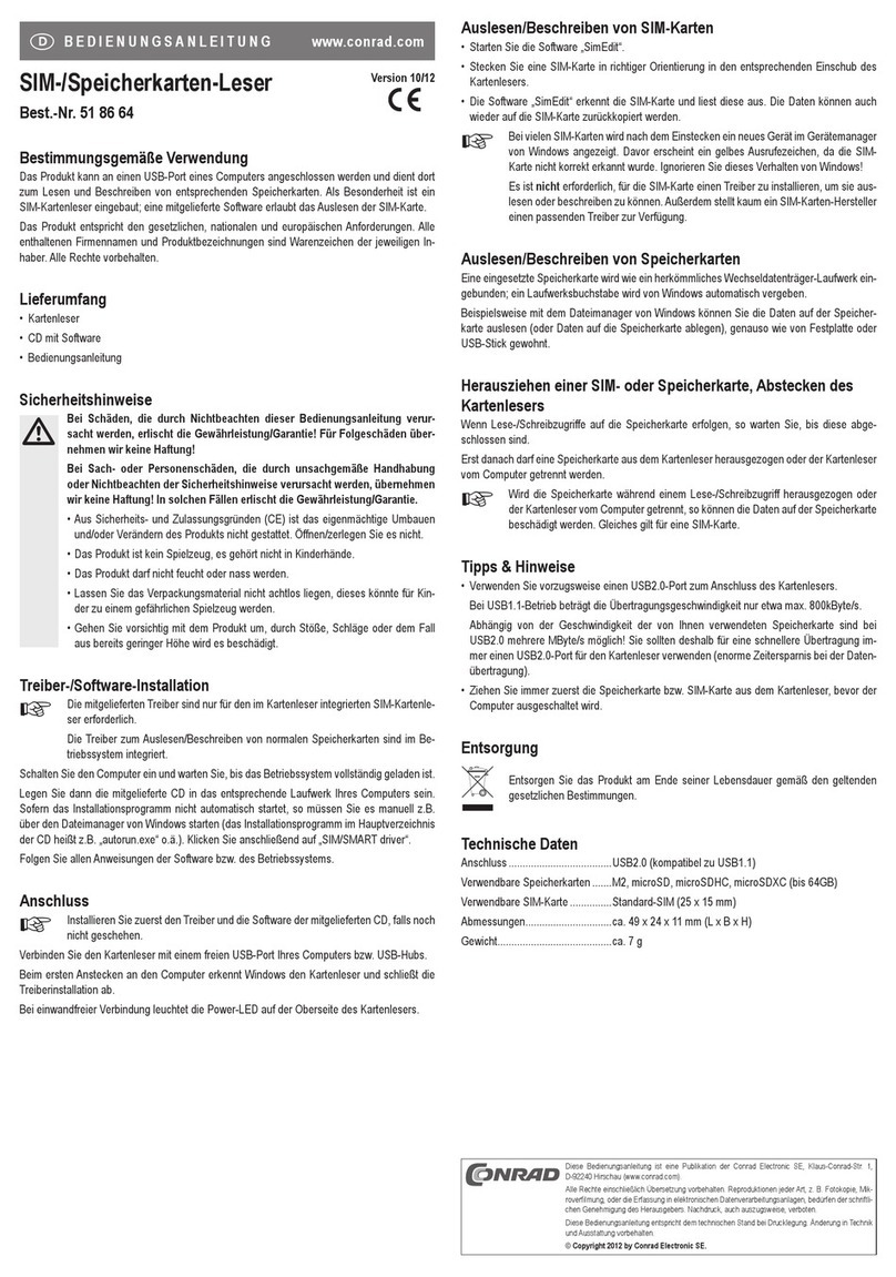Conrad 518664 User manual Conrad 518664 User manual