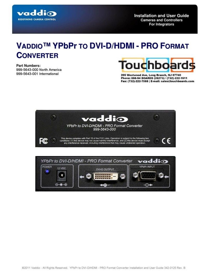 VADDIO 999-5643-000 manual