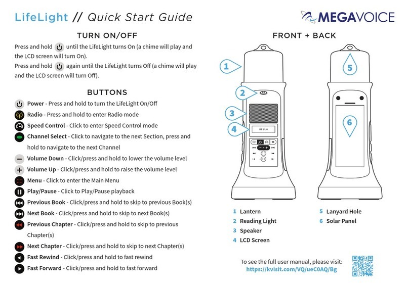 Megavoice LifeLight quick start guide