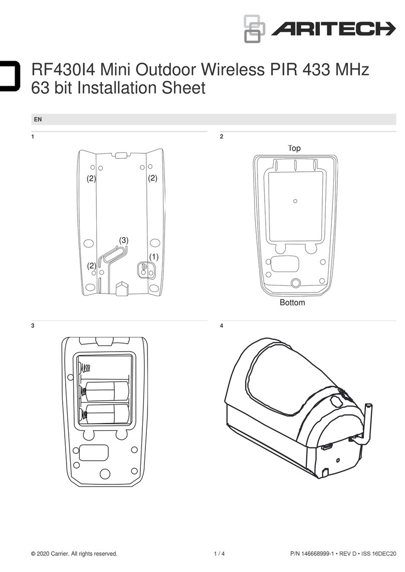 Aritech RF430I4 Installation sheet