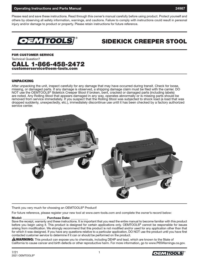 OEM Tools 24987 Operating instructions and parts manual