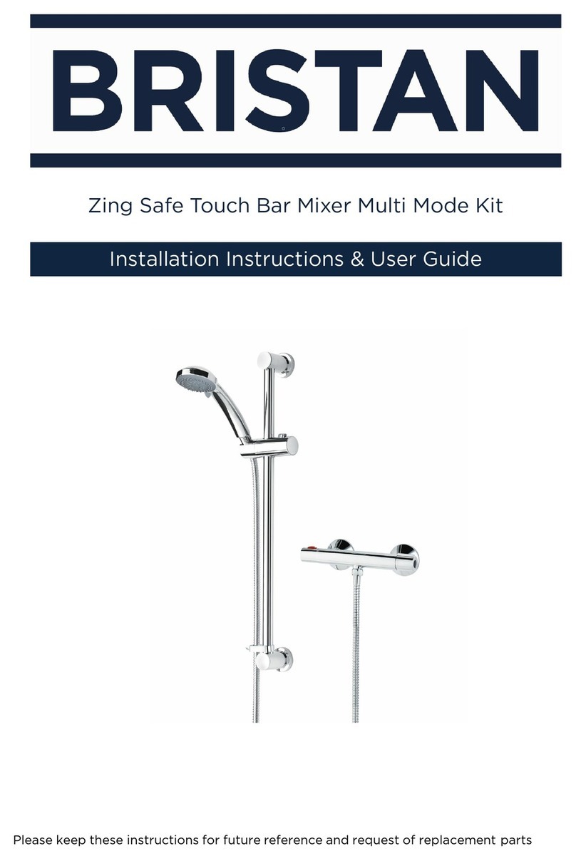 Bristan Zing Safe Touch Bar Mixer Multi Mode Kit Wiring diagram