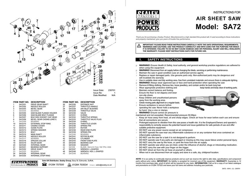Sealey SA72 instructions