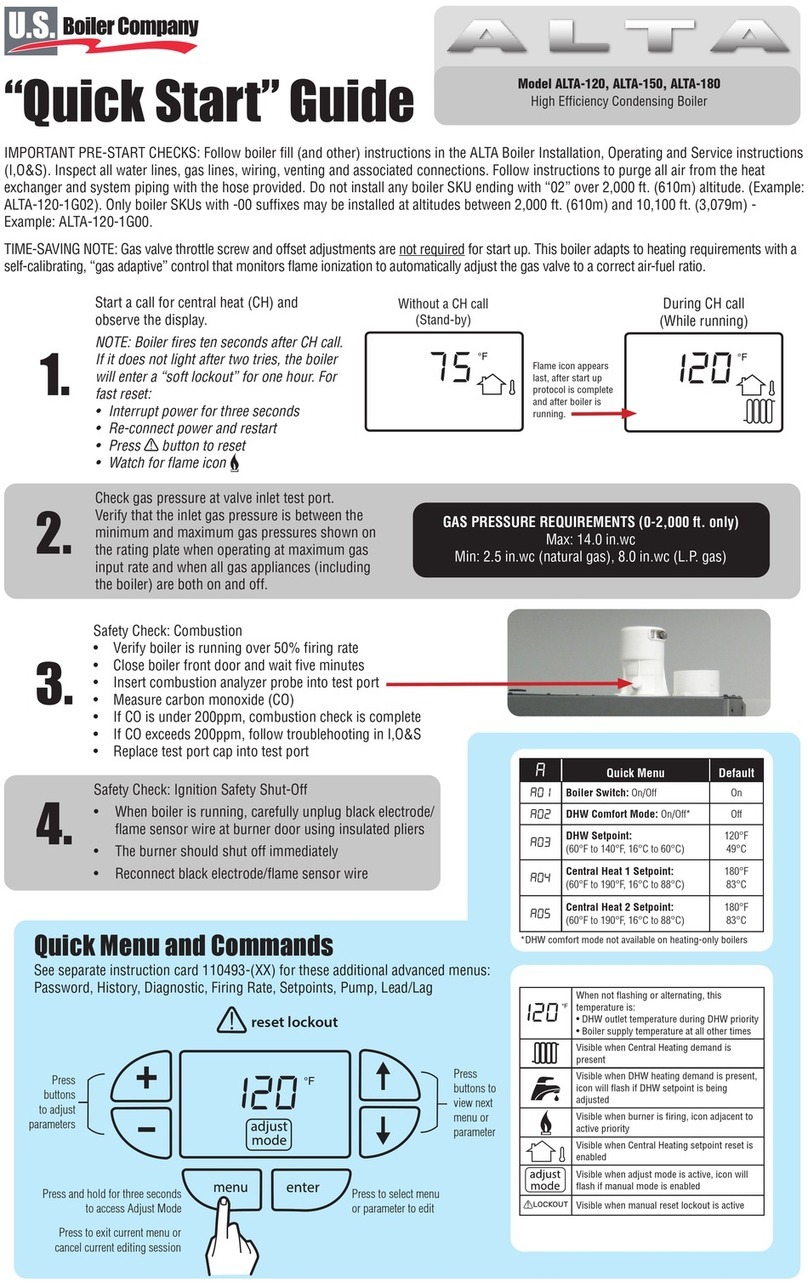 U.S. Boiler Company ALTA-120 quick start guide