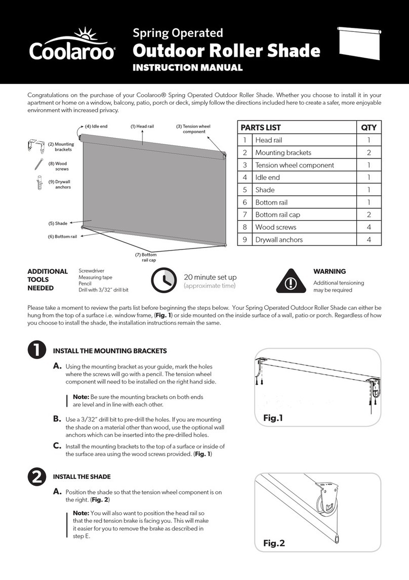 Coolaroo Spring Operated Outdoor Roller Shade User manual
